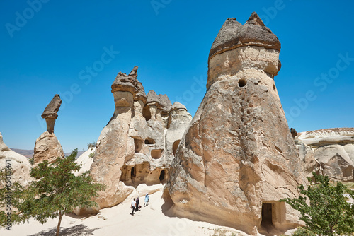 Picturesque rock formations in Pasabag valley. Destination landmark in Turkey
