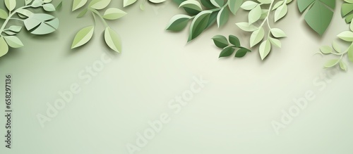 design with paper cutouts of green leaves showcasing an eco friendly concept