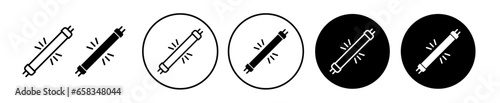 Fluorescent light tube icon set. vector symbol illustration.