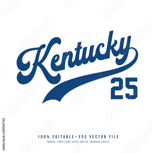 Kentucky text effect vector. Editable college t-shirt design printable text effect vector, Kentucky 25 