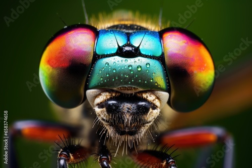 Macro shots of colorful dragonfly insects