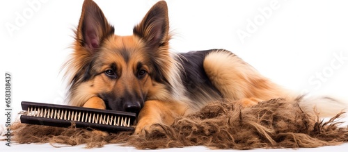 German Shepherd dog hair brushed with a slicker brush