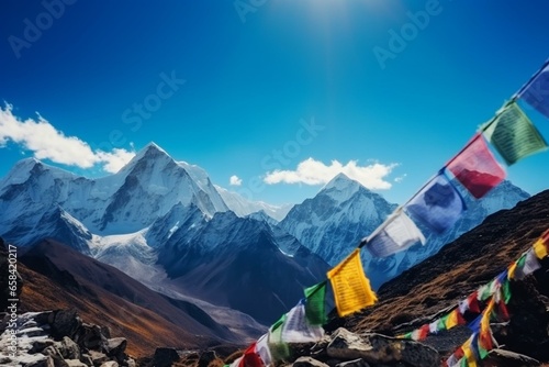 Breathtaking view of Himalayas with Mount Everest. Generative AI