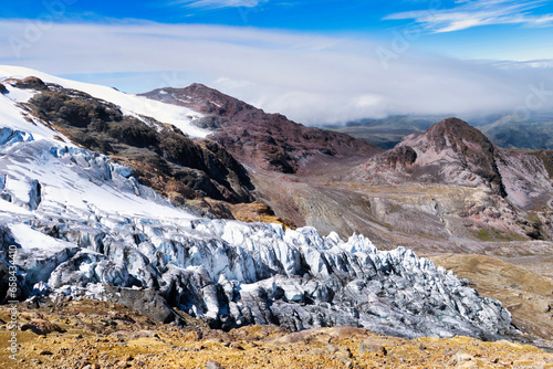 landscape in the snow; Cayambe Volcano; Cordillera Andina; Andes; Glaciar; Ecuador; Space Glacier; Quito