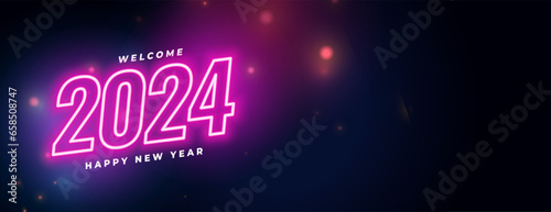neon style 2024 new year eve celebration wallpaper design