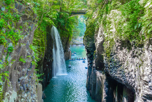 日本の人気の観光地 九州宮崎県の高千穂峡 Takachiho Gorge