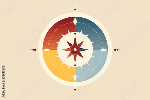 Native American Medicine Wheel vector flat isolated vector style illustration