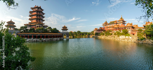 Palace on Lake, Beautiful Penglai San Xian Mountain, Shandong, China