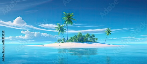 Island with a blue paradise With copyspace for text