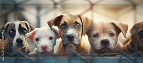 Dogs at shelter awaiting adoption