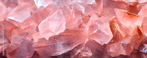 Himalayan pink salt crystals close-up background