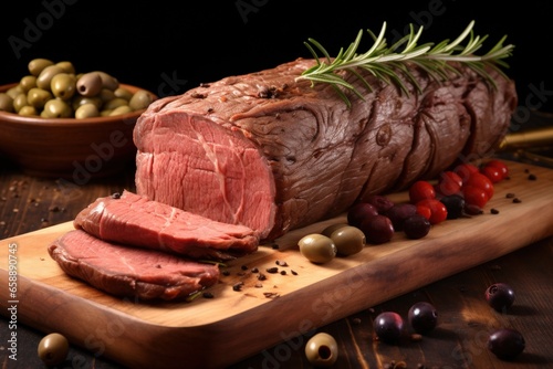 a piece of meat on a cutting board