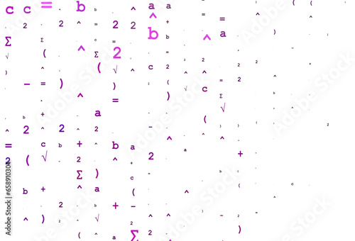 Light Pink, Blue vector pattern with arithmetic signs.