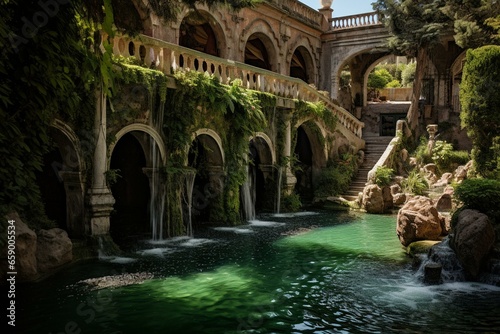 Tivoli, Rome. Fountains of Villa d'Este. Generative AI