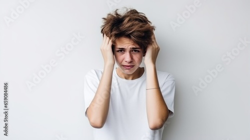 A teenager has a headache.