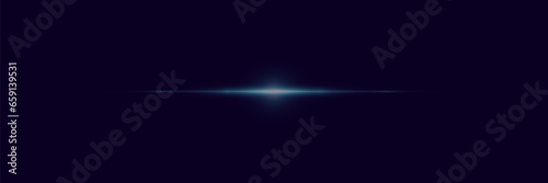 Abstract bright laser beam. Vector illustration. The effect of glare and a ray of light on a black background. 