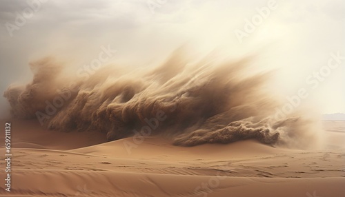 A massive sand dune wave in the desert