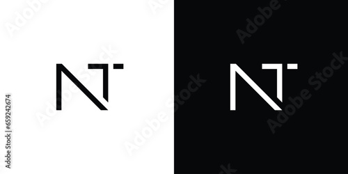 modern and unique letter NT initials logo design