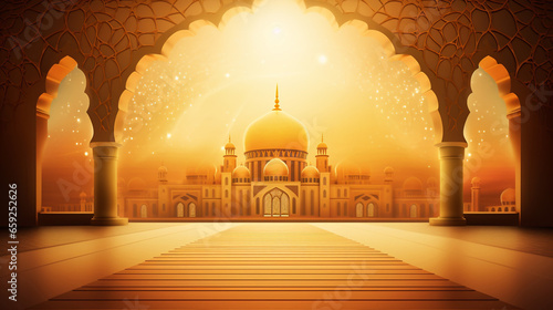 Abstract Background with Traditional Ornament Mosque