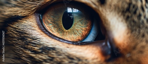 Close-up of a cat's eye. Macro photography of a cat's eye.