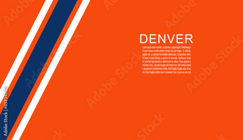 Template for presentation or infographics with Denver Broncos American football team uniform colors lines