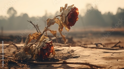 An image of a wilting flower or a dried-up plant