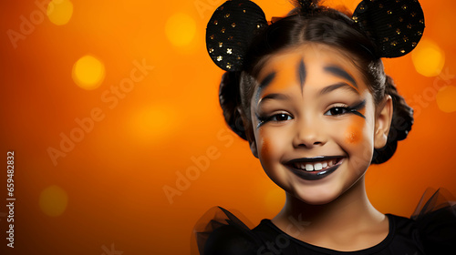 portrait of child celebrating halloween party