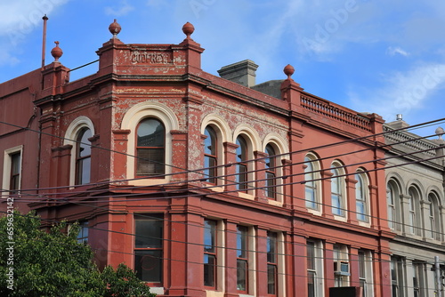 Heritage Godfrey 1 building at Brunswick and Victoria Streets southeast corner, Fitzroy suburb. Melbourne-Australia-995