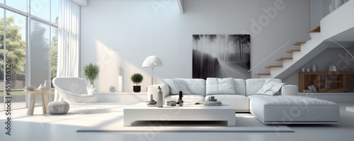 Modern living room interior wth designer touch decoration. Contemporary living space