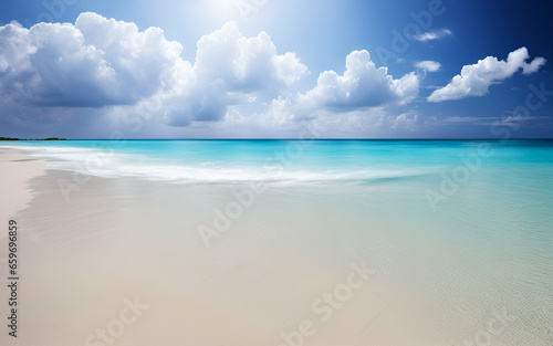 Pristine beach with crystal-clear water