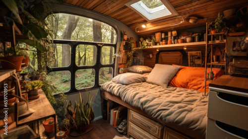 a comfortable mobile home. vanlife concept
