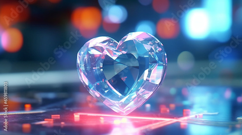 diamond with the shape of a heart