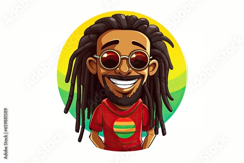 rasta man funny cartoon illustration