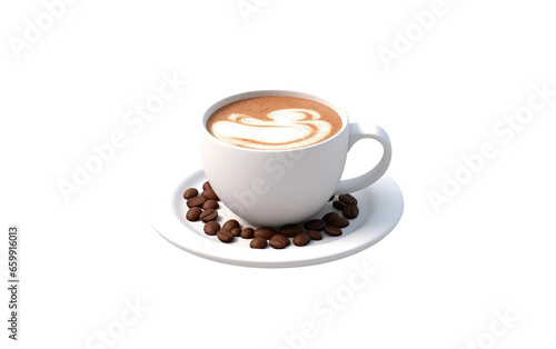 3D Animated Coffee Break Composition on isolated background
