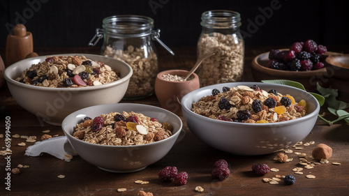 muesli with dried fruits and nuts