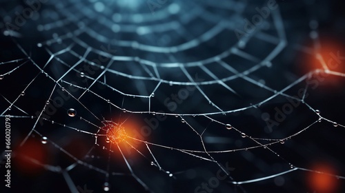 spider web on dark background, 3d rendering toned image Generative AI