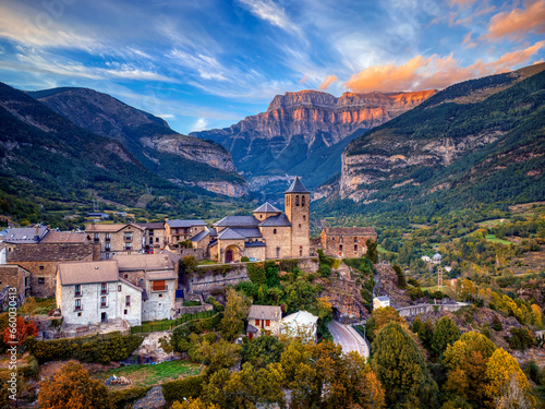 Torla-Ordesa and the Ordesa & Monte Perdido National Park in pyrenees Spain