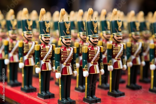 regiment of toy soldiers in formation