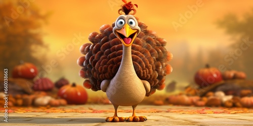 Thanksgiving turkey character cartoon 