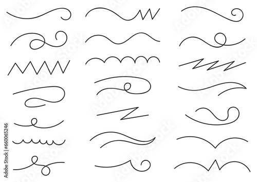 hand drawn different line shapes