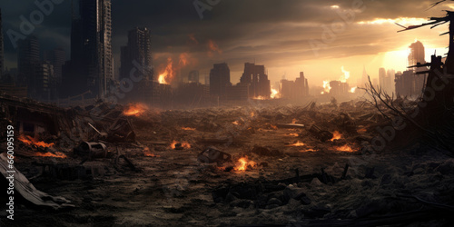 Apocalyptic destruction scene