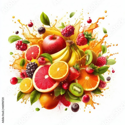 fruits on a white background