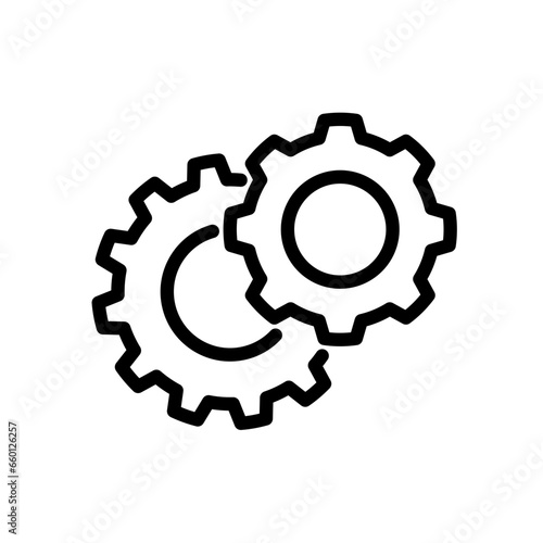 Settings gears (cogs) flat icon for apps and websites