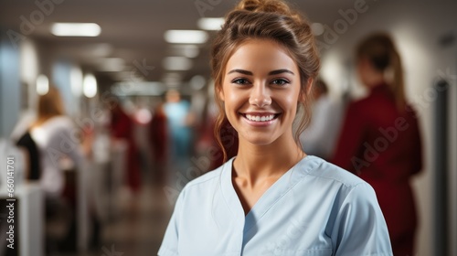 Portrait of female dental hygienist student.