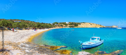 Hohlakoura beach on Lipsi island, Greece 