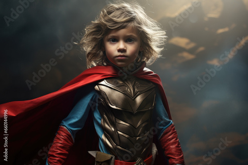 Portrait of child superhero