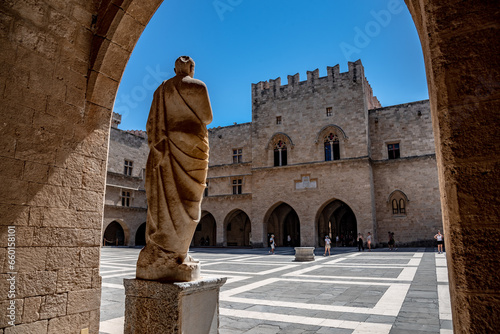 Rhodes Island, Greece, a symbol of Rhodes, the famous Knights Grand Master Palace (also known as Castello).