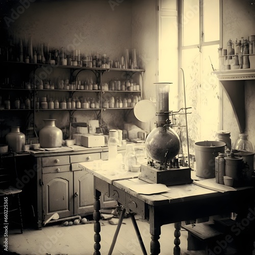 1800s photo of a empty laboratory historical photo 