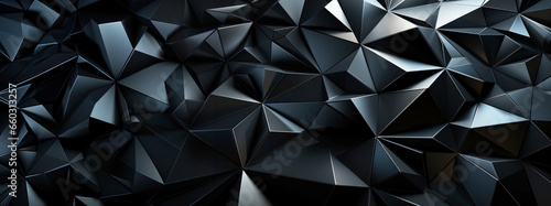 Abstract black low polygon triangles (trigonal pyramids) mesh