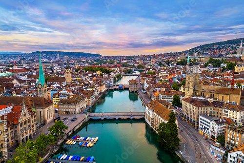 Zurich, Swizterland over the Limmat River